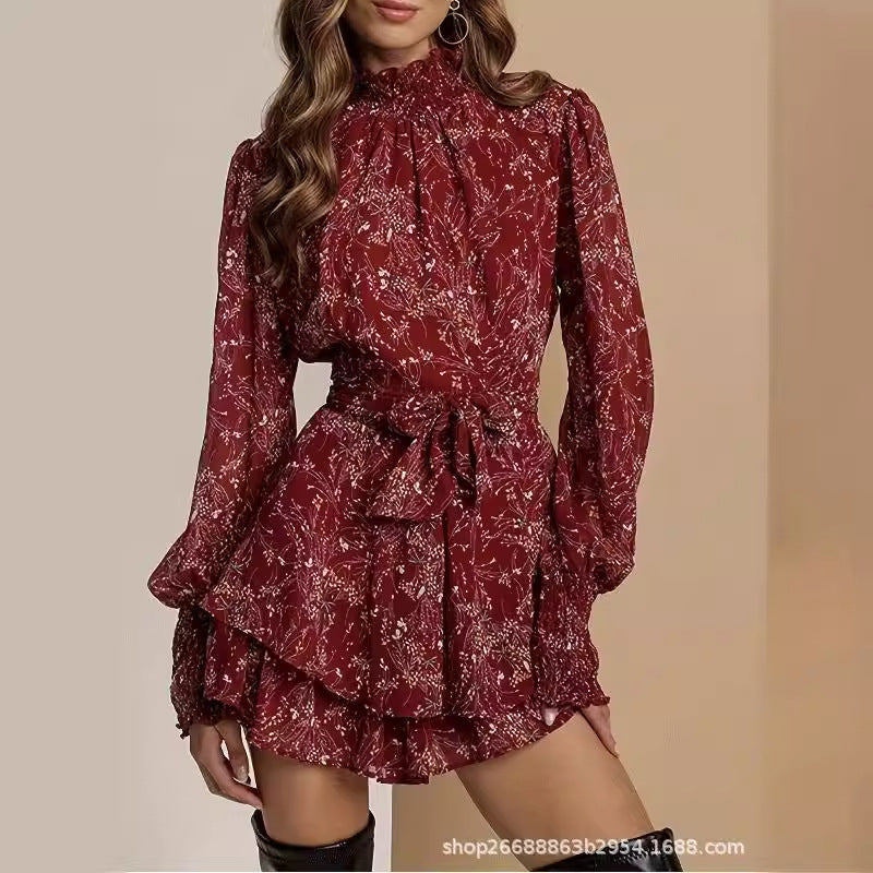 Vestido Feminino de Manga Longa com Cintura Alta e Ajuste Perfeito